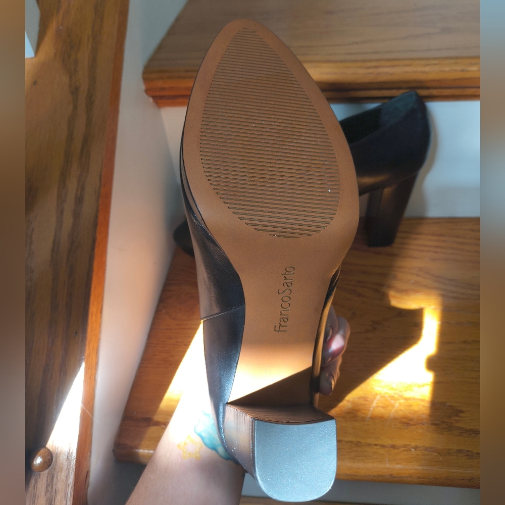 Franco Sarto Sleek Black Heeled Boots - Picture 5 of 7